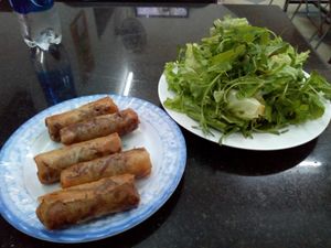 Surprise spring rolls at Am Thuc Chay - Thai Phien in Da Nang