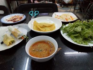 Vegan crepes at Am Thuc Chay - Thai Phien in Da Nang