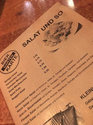 Salads are available with oil vinegar dressing at Stövchen in Karlsruhe