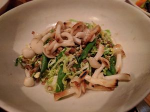 Roasted mushrooms, farro & brussels sprouts  at Nix in New York City