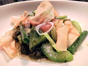 Wok Fried Cactus with Chive Masa at Nix in New York City