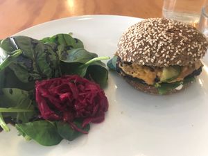 The Cheese Burger.  at Sadhana Kitchen in Bondi Beach
