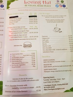 Menu at Loving Hut - Southgate in Crawley
