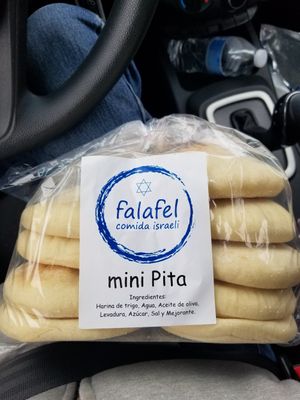Homemade pita and hummus! at Falafel Comida Israeli in Ensenada