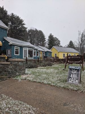 Outside at Rebecca's Restaurant in Mahone Bay