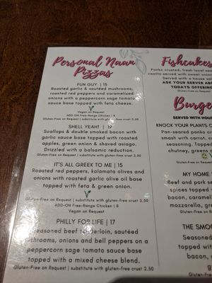 Menu at Rebecca's Restaurant in Mahone Bay