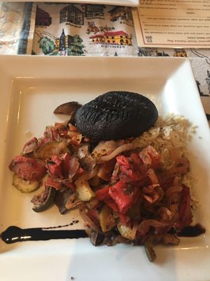 Ratatouille with portobello mushroom - vegan   at Rebecca's Restaurant in Mahone Bay