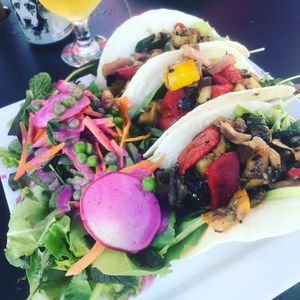 Roasted vegetable tacos at Rebecca's Restaurant in Mahone Bay