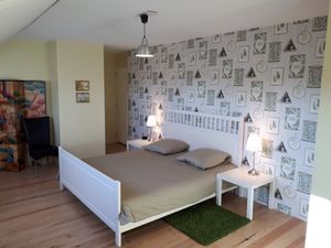 The Leaf room on the first floor at Mostarlic in Bouconville