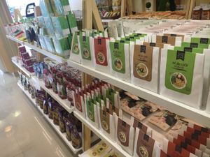 The well stocked shop downstairs.  at Loving Hut Hoa Dang Express Food in Ho Chi Minh City