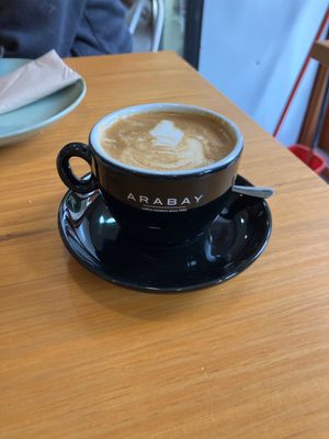 Flat white with Oatly milk😄 at Sa Ruta Verda in Mallorca