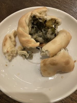 Spinach and Cheese Empanada (Opened) at Holi Vegan Kitchen in North Miami Beach