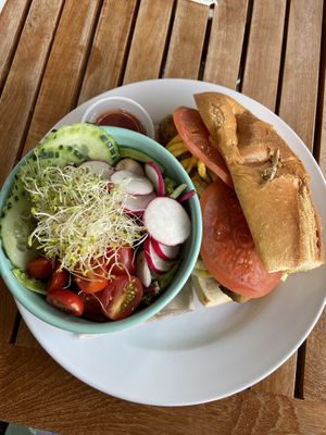 Italian sausage sandwich at Holi Vegan Kitchen in North Miami Beach