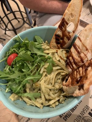 Pesto fettuccine  at Holi Vegan Kitchen in North Miami Beach