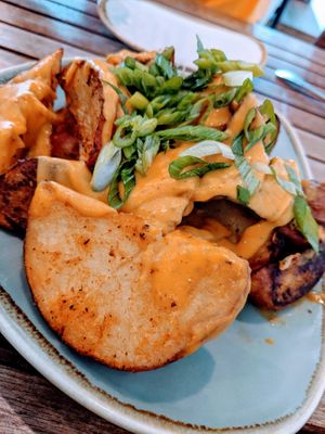 Loaded potatoes  at Holi Vegan Kitchen in North Miami Beach