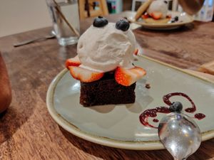 Brownie ice cream at Holi Vegan Kitchen in North Miami Beach