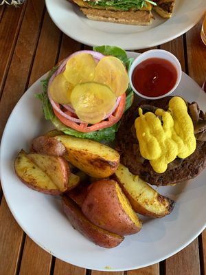 southwest black bean burger  at Holi Vegan Kitchen in North Miami Beach