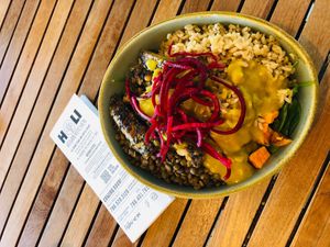 Wam Tempeh Curried Bowl at Holi Vegan Kitchen in North Miami Beach