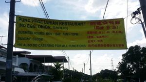 banner at De Kanhaiya's Restaurant in Perai