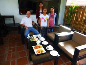 Roof Top at May Kaidee Behind the Palace in Phnom Penh.  Excellent Food.  at May Kaidee's Vegetarian Restaurant in Phnom Penh