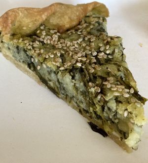 Quiche with chicory and potatoes   at Wani Vegan Bakery in Rome