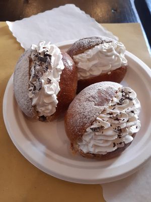 Maritozzi with whipped cream at Wani Vegan Bakery in Rome