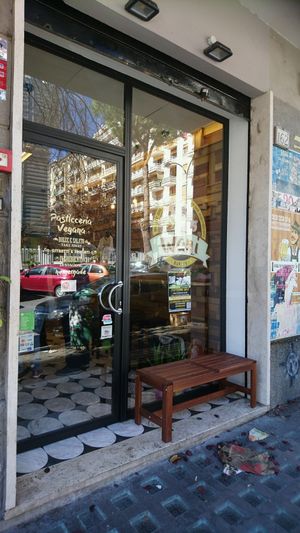 Outside  at Wani Vegan Bakery in Rome