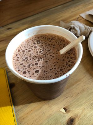 Hot chocolate at Wani Vegan Bakery in Rome
