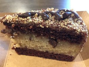 Chocolate cake with hazelnut cream at Wani Vegan Bakery in Rome