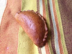 Panzerotto for 3,50euros with spinach inside at Wani Vegan Bakery in Rome