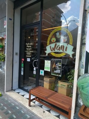 From outside at Wani Vegan Bakery in Rome