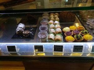 Their fridge all vegan at Wani Vegan Bakery in Rome