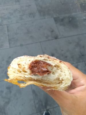 The inside, being a baker myself I had to try! at Wani Vegan Bakery in Rome