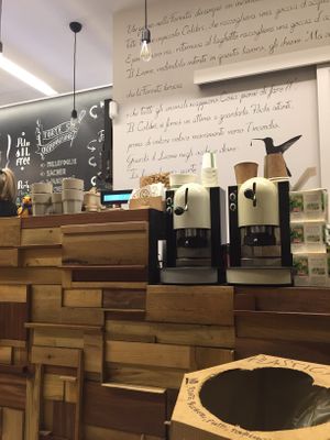 Lovely interior at Wani Vegan Bakery in Rome