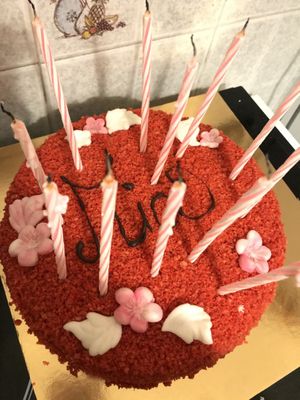 Custom made whole cake  at Wani Vegan Bakery in Rome