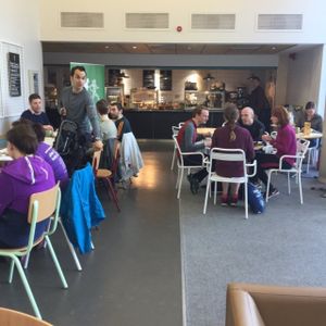Inside seating area at Greenhouse Cafe in Manchester