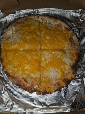 The flat bread aka cheesy bread at Pizza by Elizabeths in Greenville