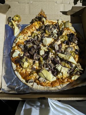 Build your own pie veggie pizza at Pizza by Elizabeths in Greenville