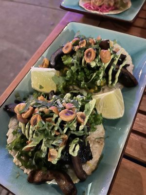 The Hongo: mushroom tacos at Black Flamingo in Brooklyn
