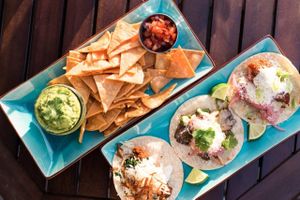 Tacos + Chips and Guac  at Black Flamingo in Brooklyn
