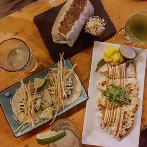 food and cocktails at Black Flamingo in Brooklyn