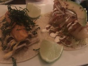 Jerk and Baja tacos at Black Flamingo in Brooklyn