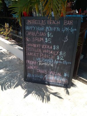  at Umbrellas Beach Bar in St Georges
