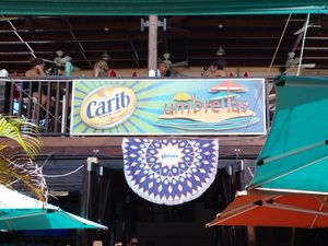 Upstairs seating at Umbrellas Beach Bar in St Georges
