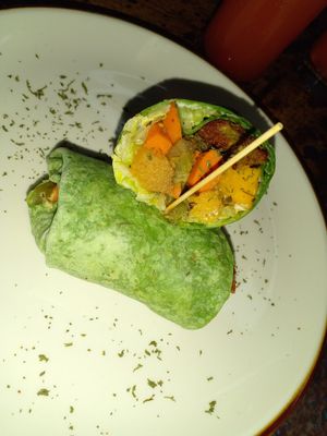 Veggie Wrap at Umbrellas Beach Bar in St Georges