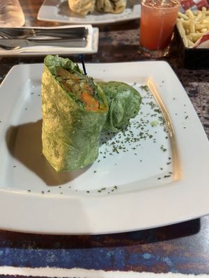 Veggie wrap   at Umbrellas Beach Bar in St Georges