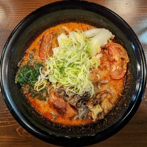 Vegan Shio Tonyu Red ramen at Kinboshi Ramen in Portland