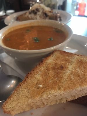 Tomatoe soup and house bread at The Hazel Room in Portland