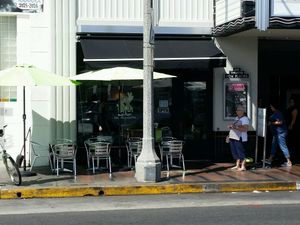 outside at The HipPea in Long Beach