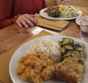 Our choice at the buffet, all vegan at Amaranta Bio Bistrot in Rovereto